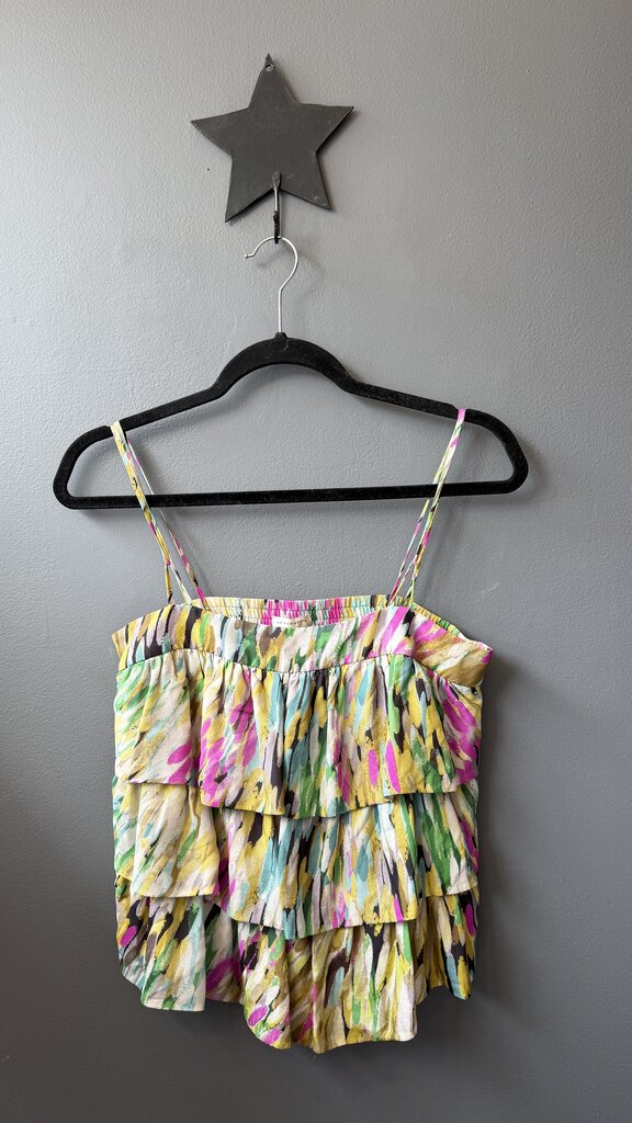Silk Tiered Print Top