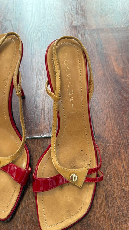 Patent Strappy Slingback Heels