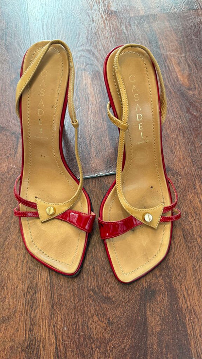 Patent Strappy Slingback Heels