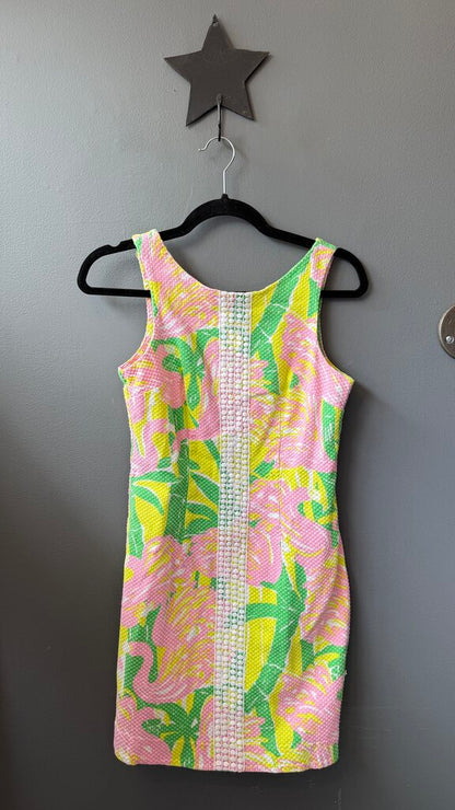 Pique Flamingo Shift Dress