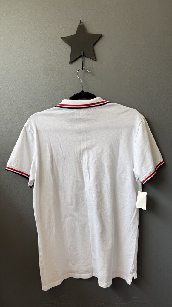 Red Navy Trim Logo Polo
