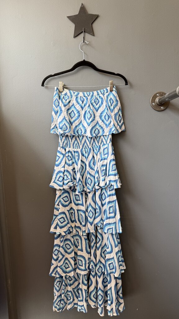 Smocked Strapless Tiered Maxi Dress