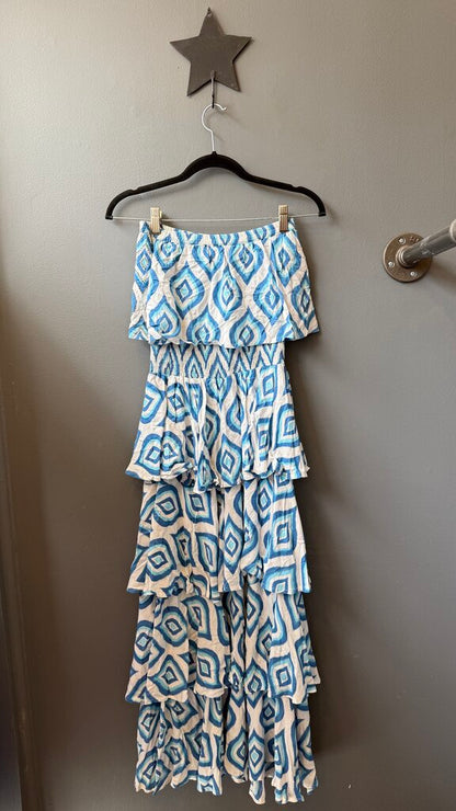 Smocked Strapless Tiered Maxi Dress