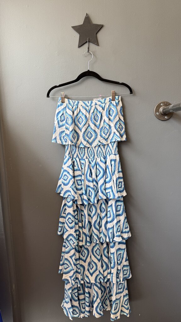 Smocked Strapless Tiered Maxi Dress