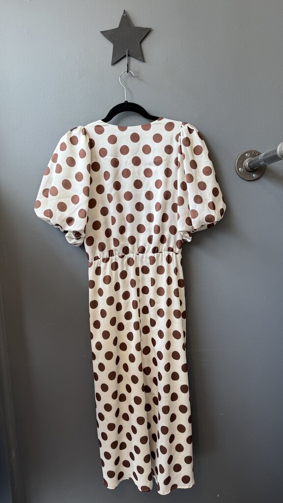 Satin Polka Dot High Low Maxi Dress