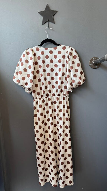 Satin Polka Dot High Low Maxi Dress