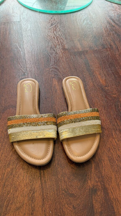 Beaded Slide Sandals