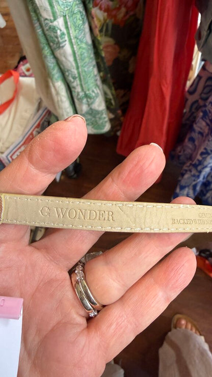 Leather Metallic Thin Belt