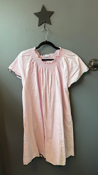 Scallop Trim Smock Neck Dress