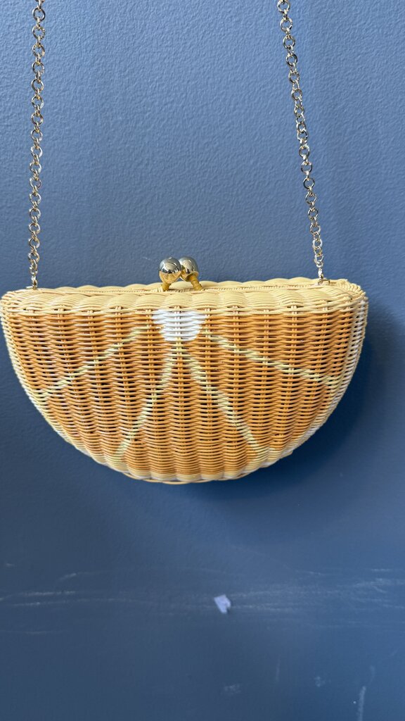 Wicker Citrus Slice Crossbody Clutch