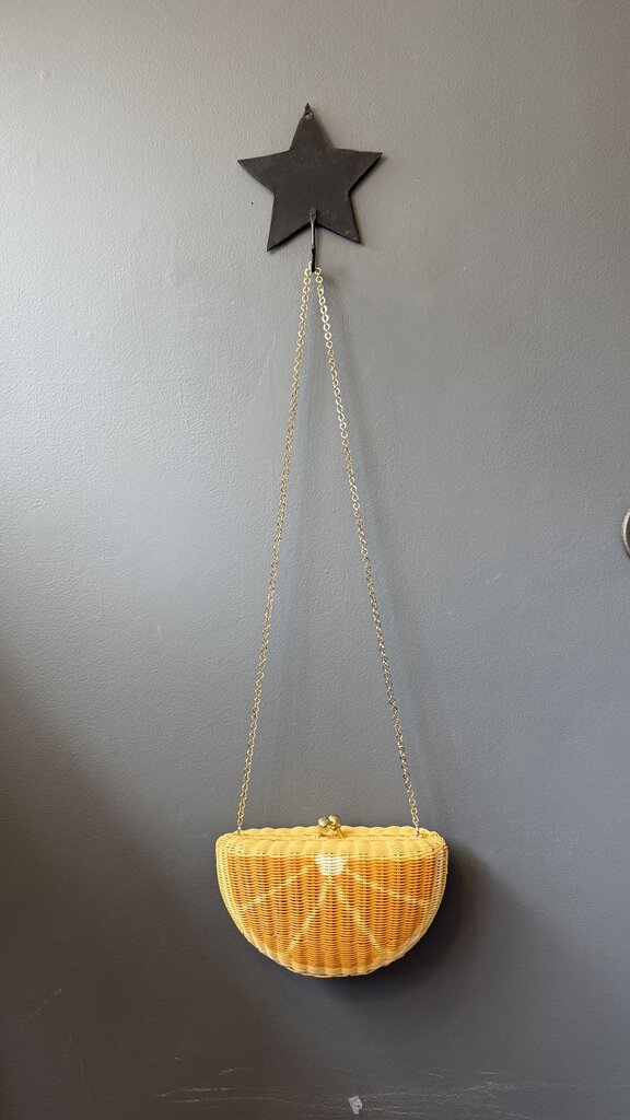 Wicker Citrus Slice Crossbody Clutch