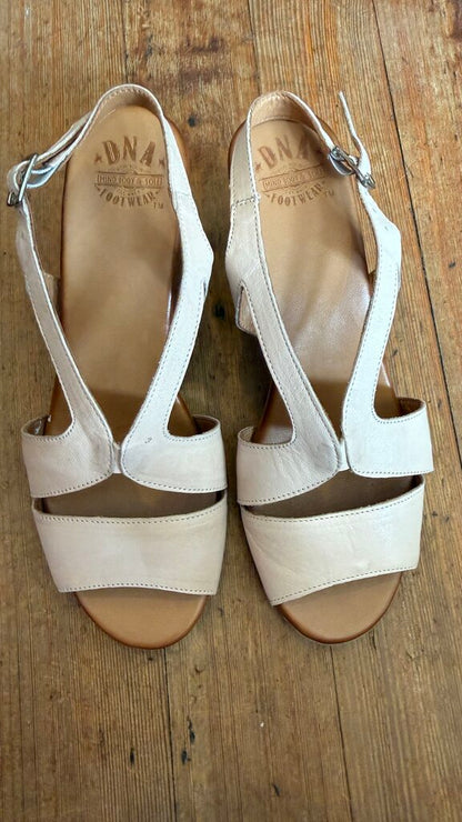 Leather Stacked Heel Sandals
