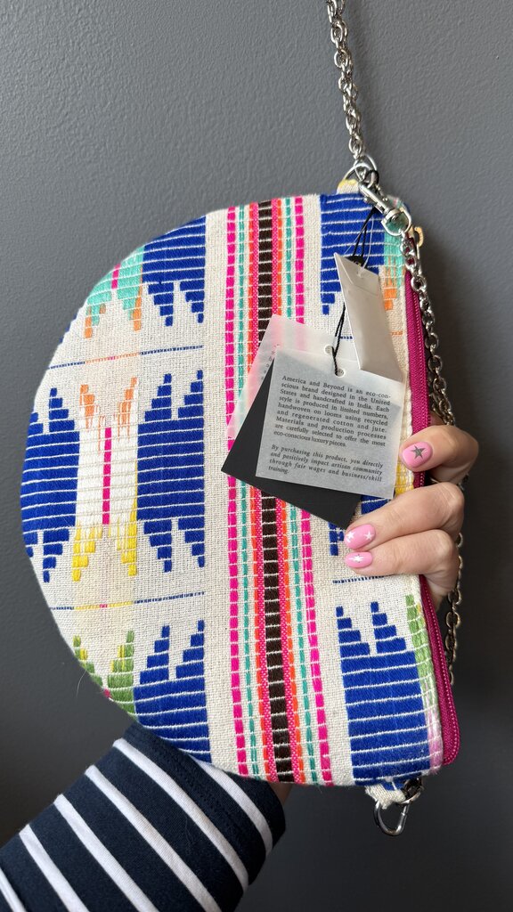 Beaded Round Santa Fe Crossbody Bag