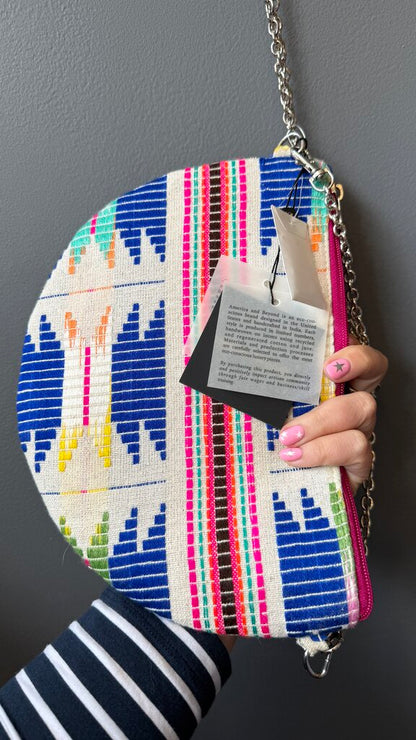 Beaded Round Santa Fe Crossbody Bag