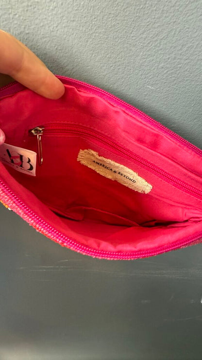 Beaded Round Santa Fe Crossbody Bag