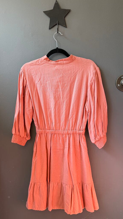 Linen Blend Gathered Waist Dress