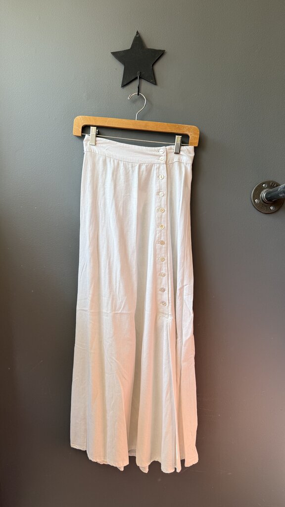 Linen Blend Maxi Skirt
