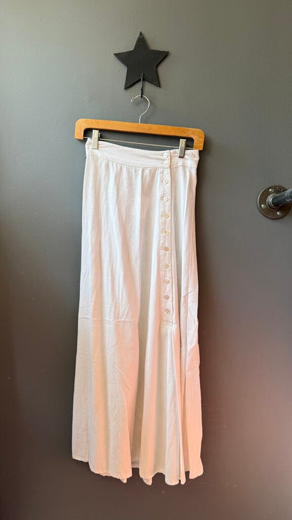 Linen Blend Maxi Skirt