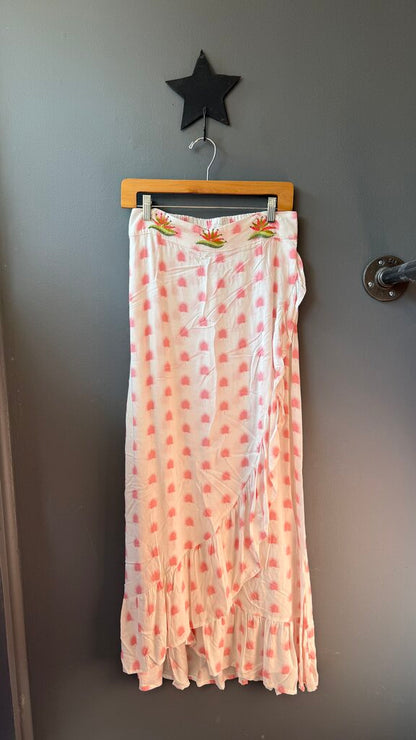 Ruffle Print Maxi Skirt