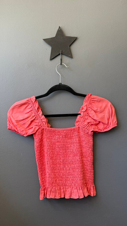 Smocked Puff Shoulder Top