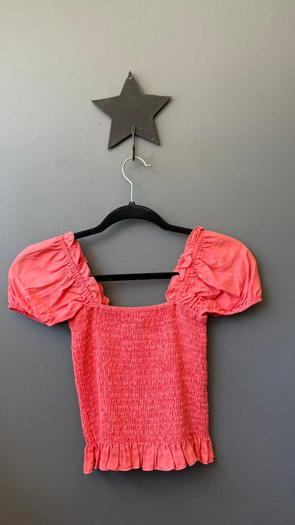 Smocked Puff Shoulder Top