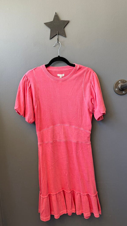 Terry Cloth Ruffle Hem Dress