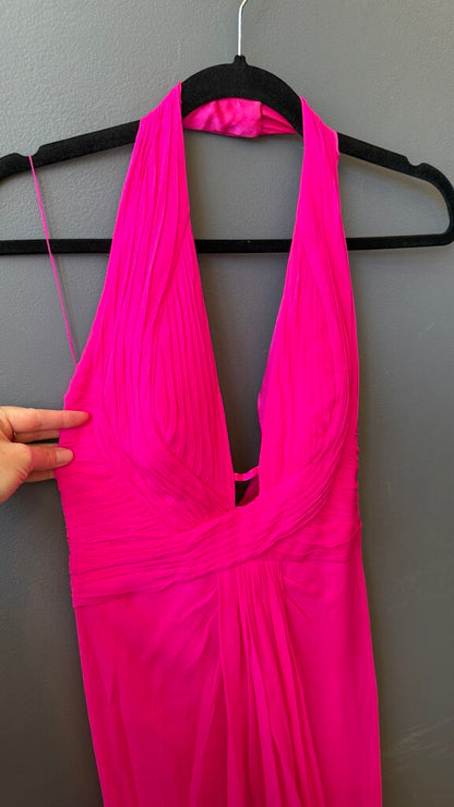 Chiffon Halter Gown Maxi Dress