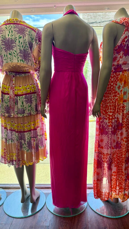 Chiffon Halter Gown Maxi Dress