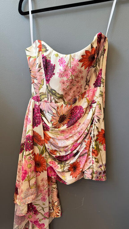 Floral Ruched Mini Dress