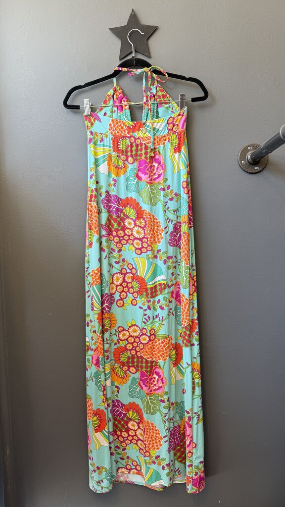 Printed Halter Maxi Dress