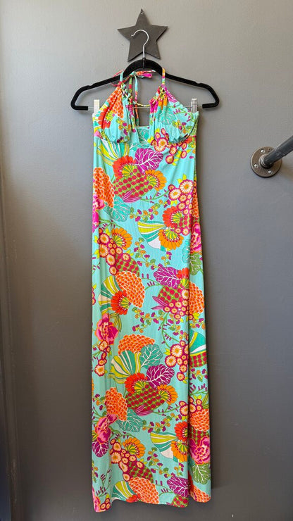 Printed Halter Maxi Dress
