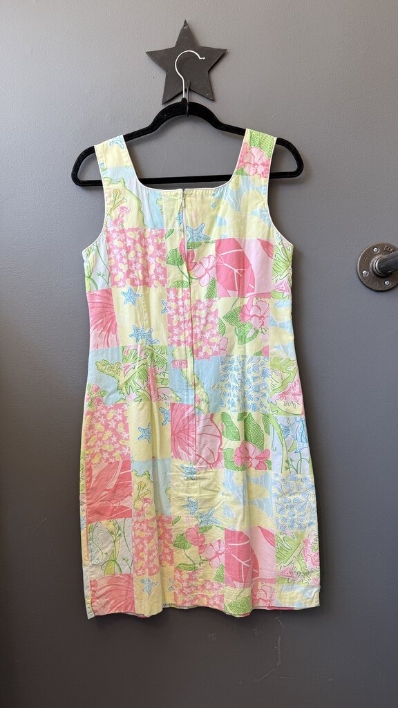 Patch Print Pastel Shift Dress