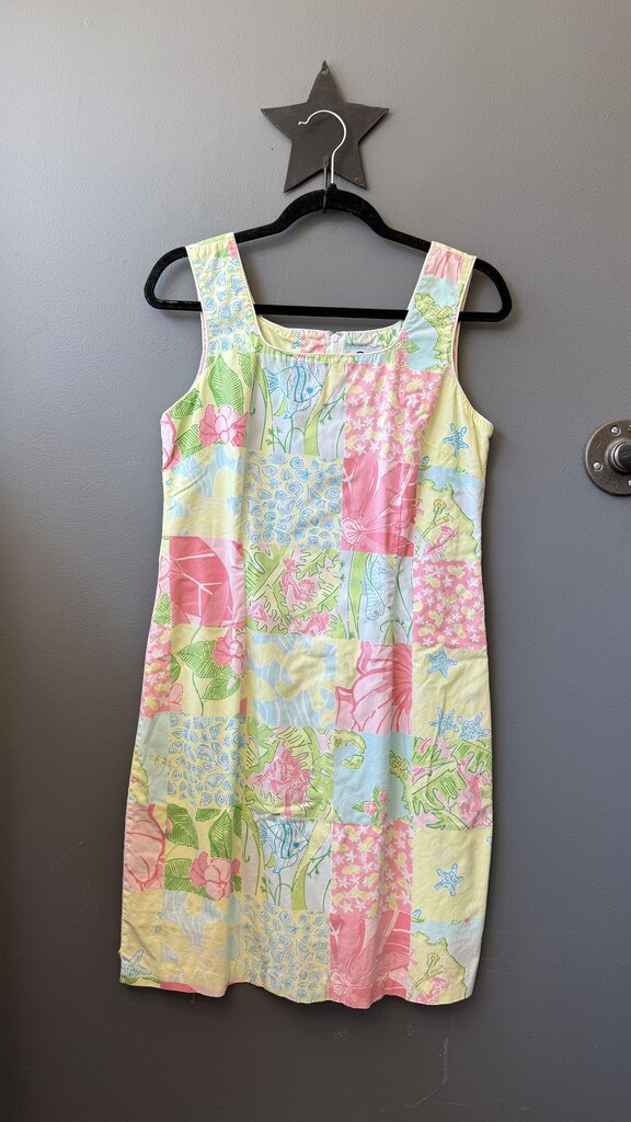 Patch Print Pastel Shift Dress