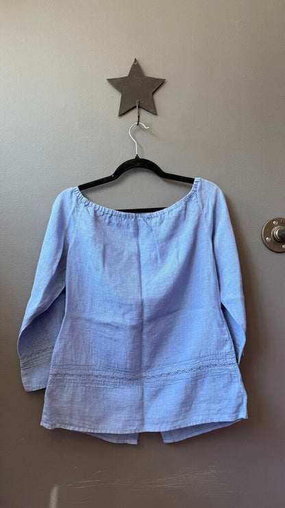 Linen Lace Inlay Top