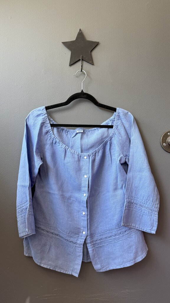 Linen Lace Inlay Top