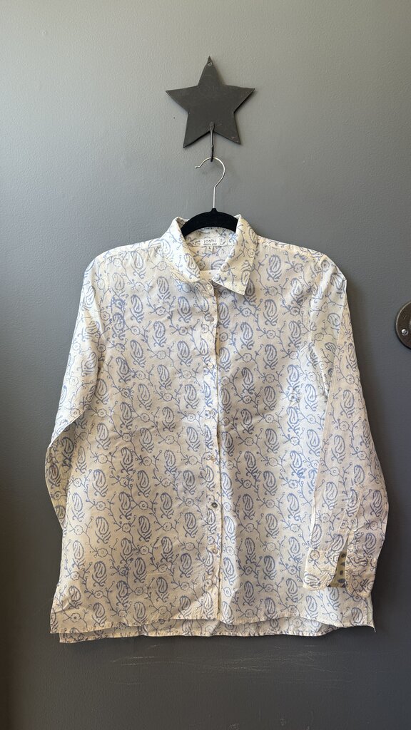 Printed Silk Button Up Blouse