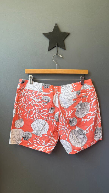 Coral Shell Print Shorts