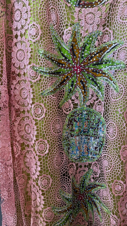 Lace Topper Embellished Caftan