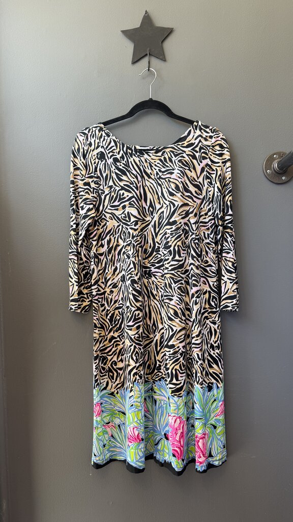 Zebra Jersey Longsleeve Dress