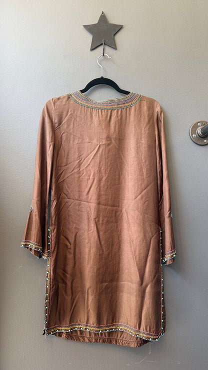 Silk Beaded Tunic Top