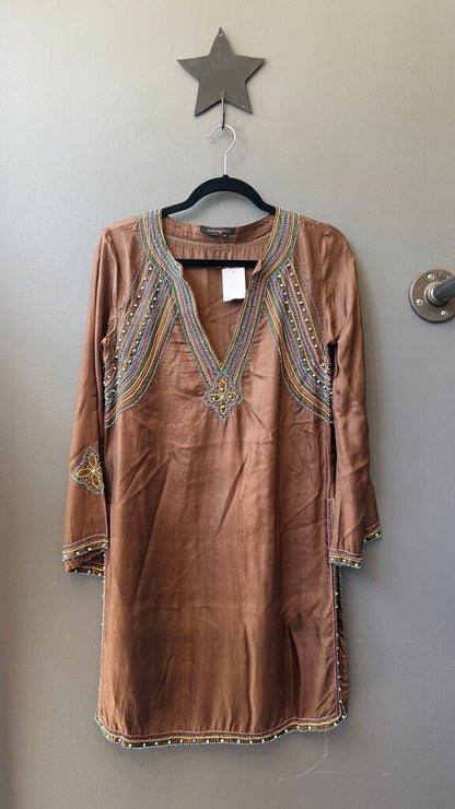 Silk Beaded Tunic Top
