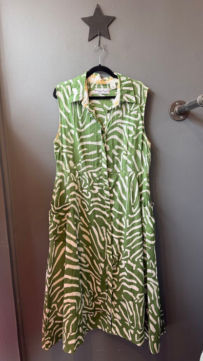 Cotton Print Midi Shirtdress