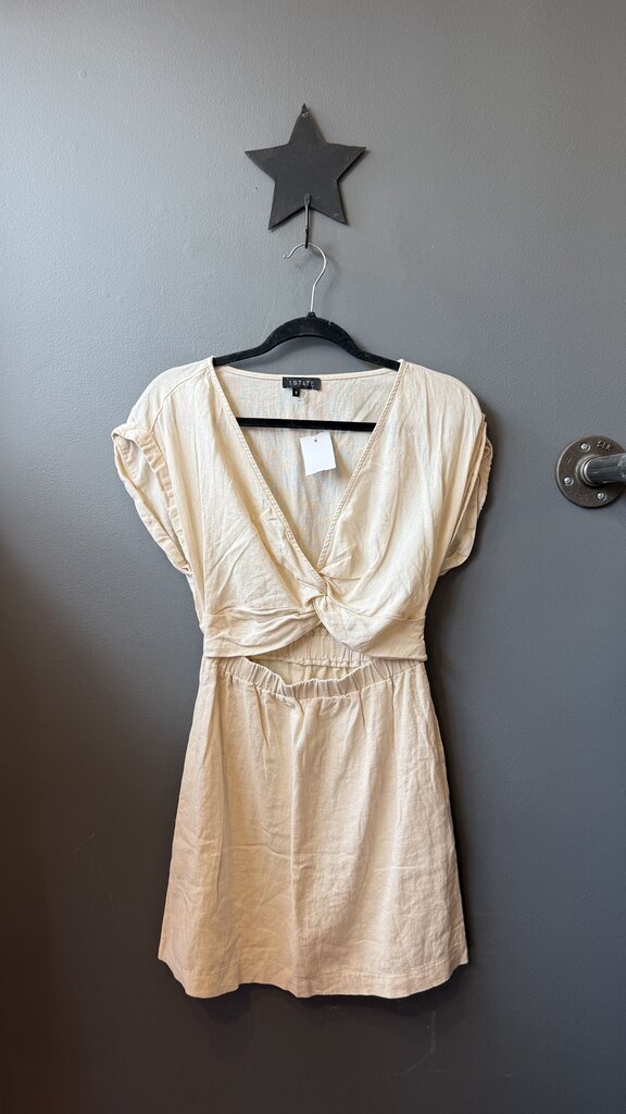 Linen Blend Cutout Dress