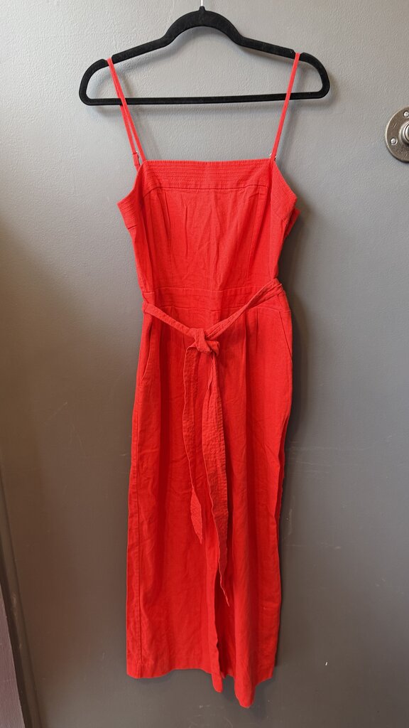 Linen Blend Wide Leg Jumpsuit