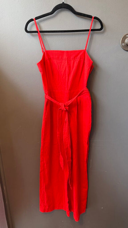 Linen Blend Wide Leg Jumpsuit