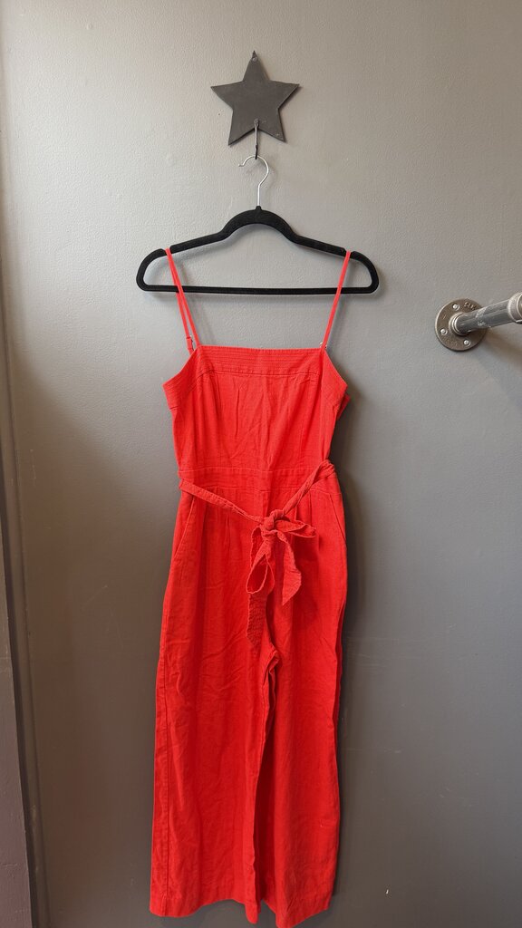 Linen Blend Wide Leg Jumpsuit