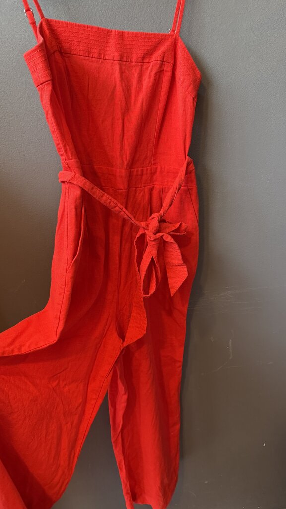Linen Blend Wide Leg Jumpsuit