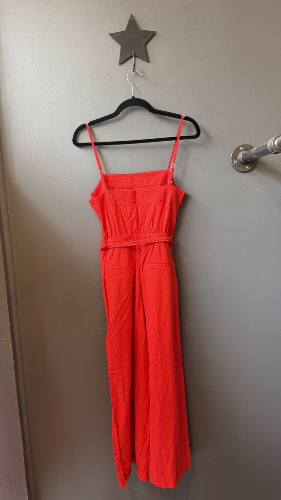 Linen Blend Wide Leg Jumpsuit