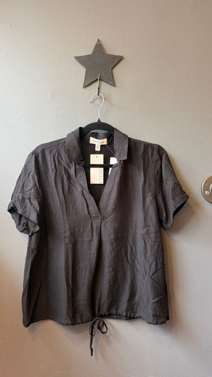 Drawstring Hem Popover Top