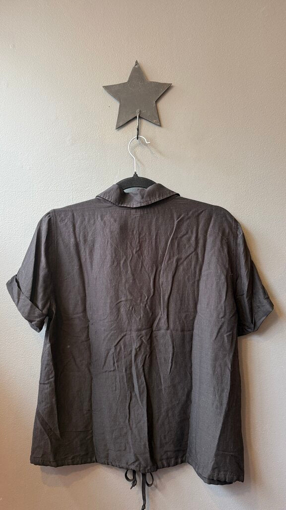 Drawstring Hem Popover Top